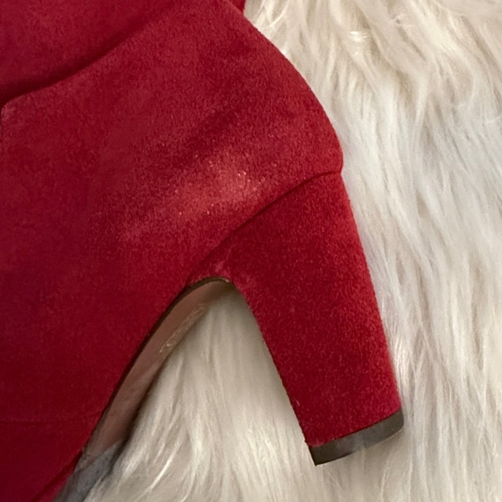 Elegant Chie Mihara Jamara Lace-up Suede Platform Red Wine Ankle Booties🔥 - Picture 3 of 9